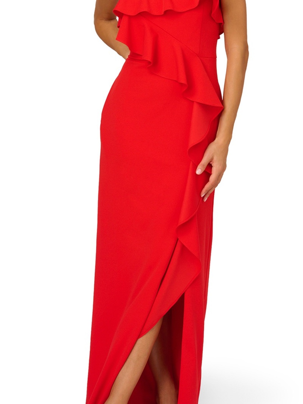 Adrianna Papell // Strapless Ruffles Column Gown